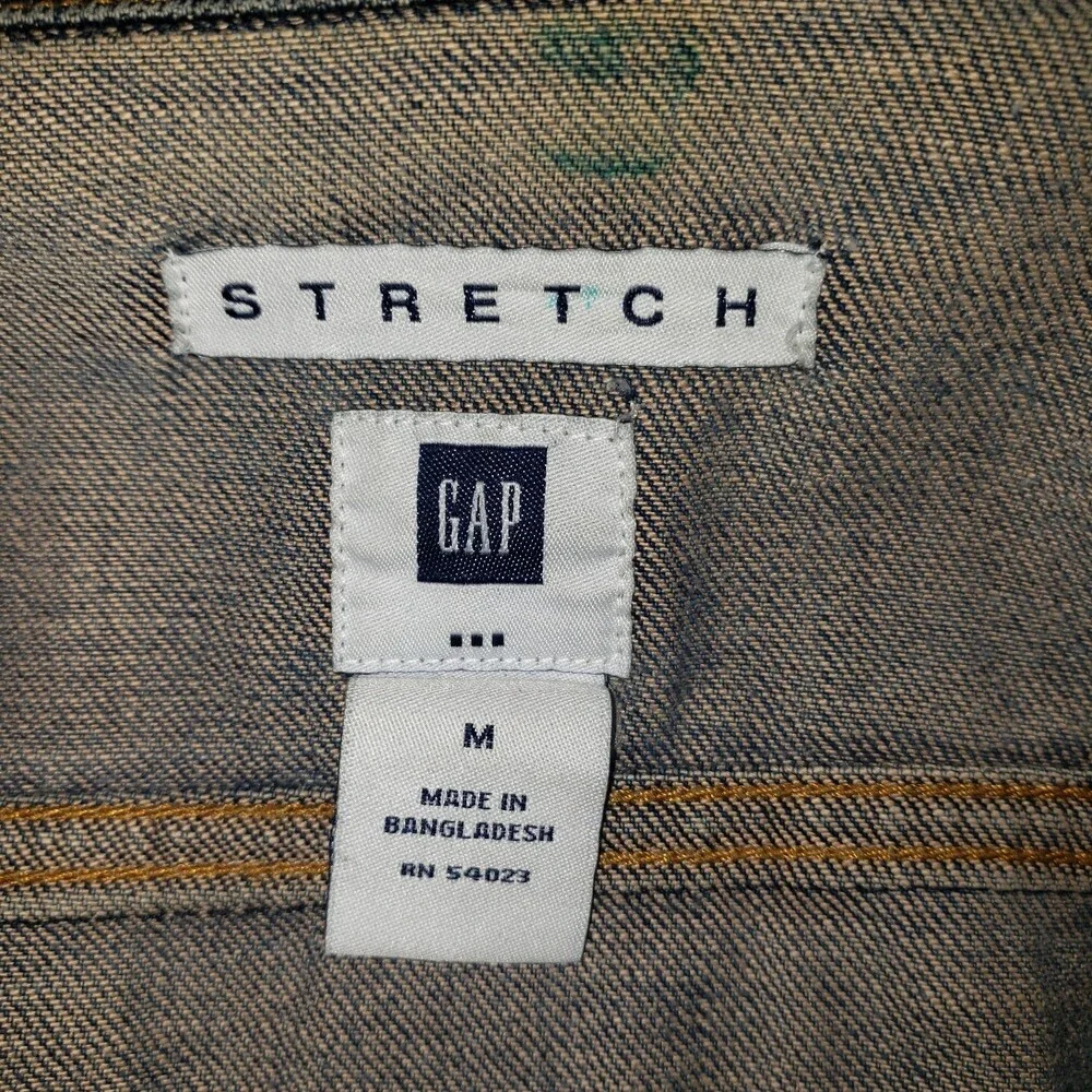THE GAP Distressed Stretch Denim Jean Jacket Size Medium